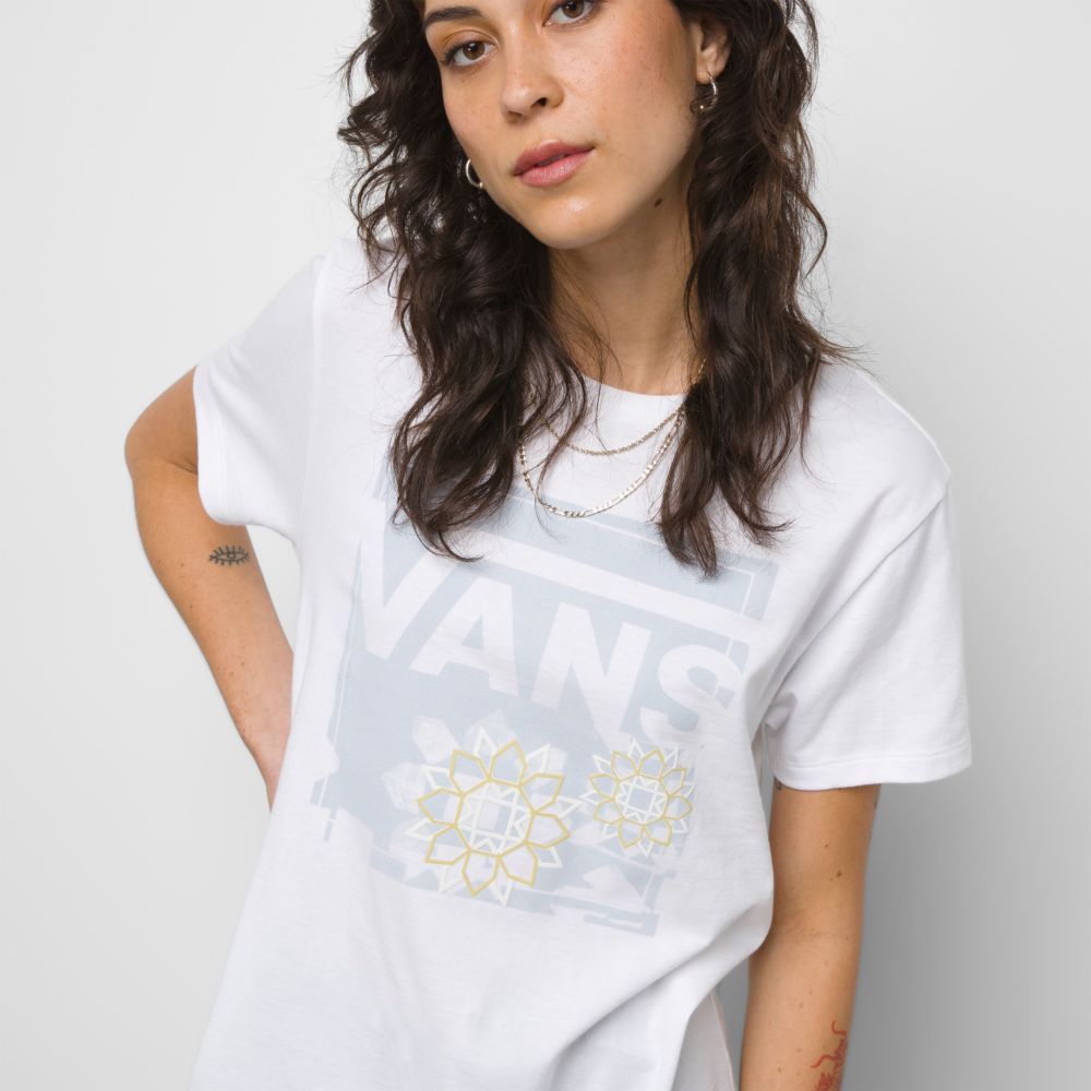 Vans Acadia BFF T-shirt Dam Vita | 03794SFHV