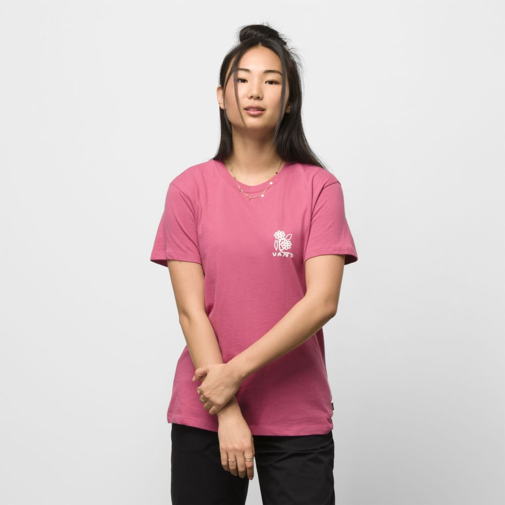 Vans Audience BFF T-shirt Dam Rosa Vinröda | 67843VEAW