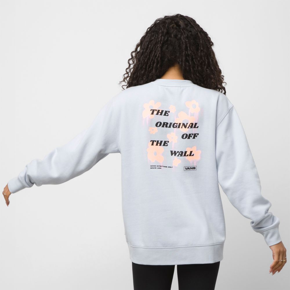 Vans Bloomshine BFF Crew Hoodie Dam Grå | 30267BLUP