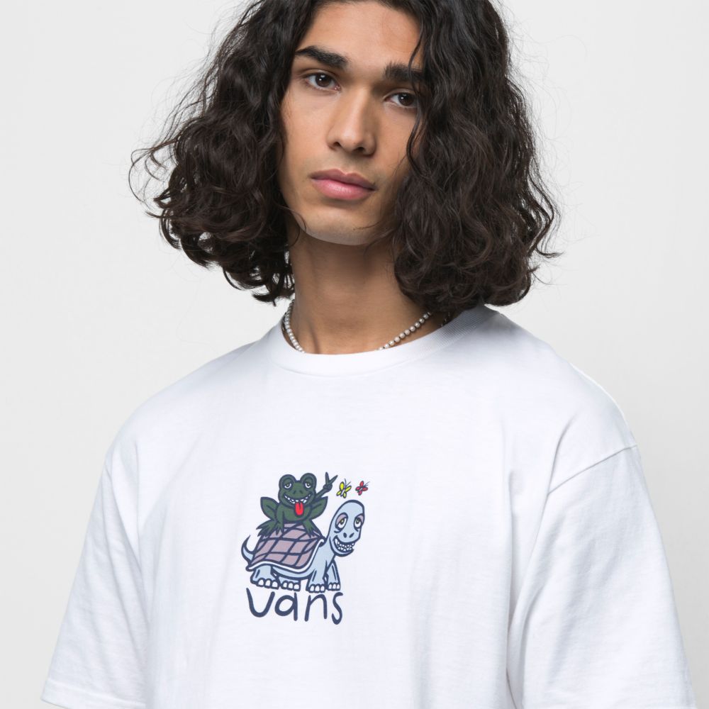 Vans Buddy Check T-shirt Herr Vita | 41328MJAE