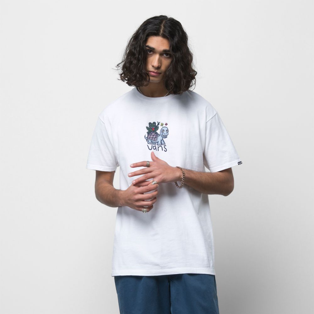 Vans Buddy Check T-shirt Herr Vita | 41328MJAE