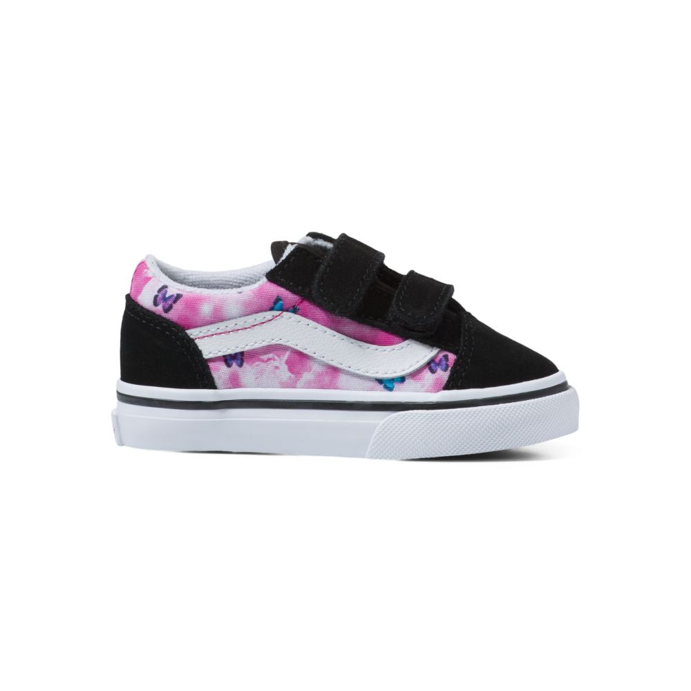 Vans Butterfly Dream Old Skool V Classic Barn Fuchsia Röda Vita | 93524UQWN