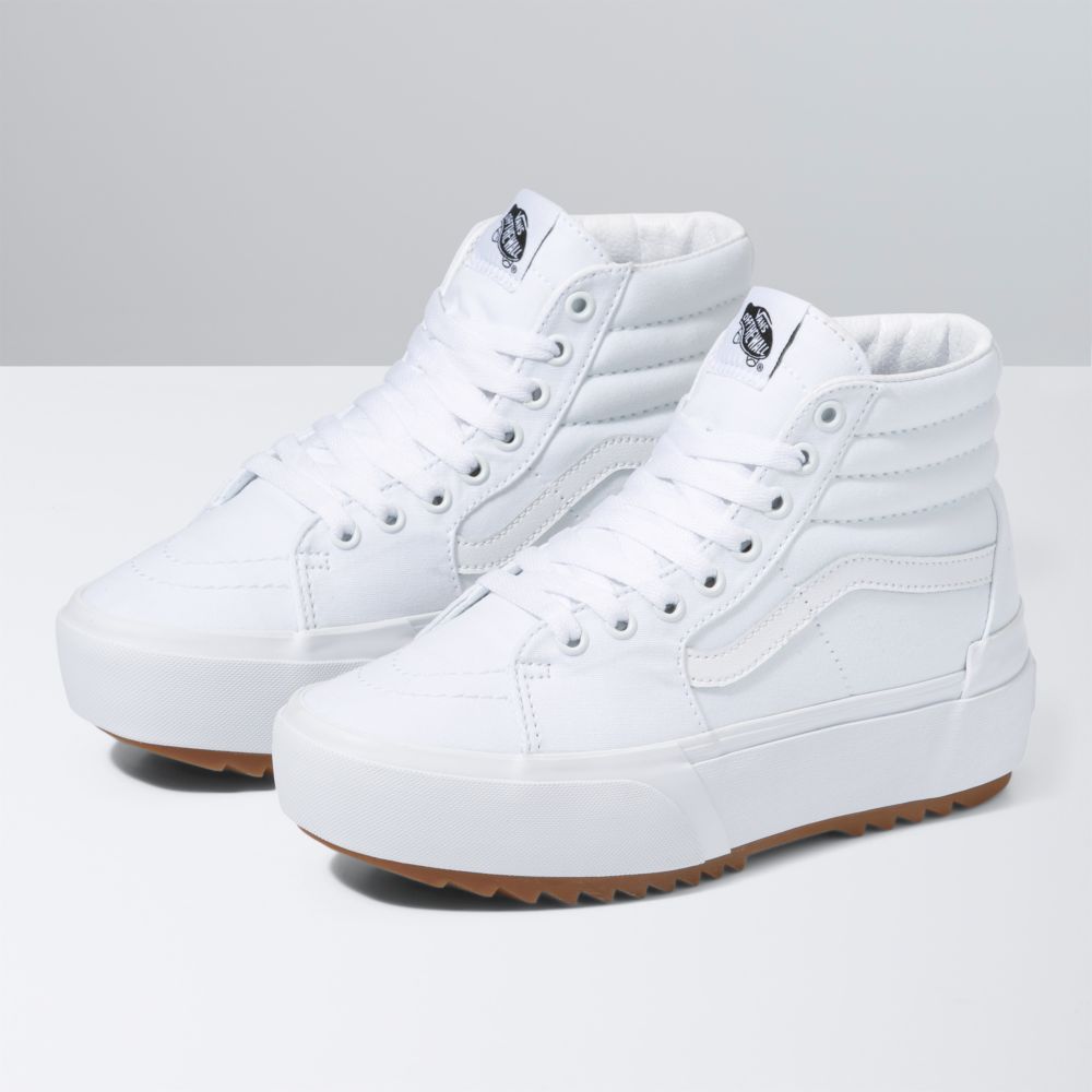 Vans Canvas Sk8-Hi Stacked Classic Dam Vita | 90273AKVL