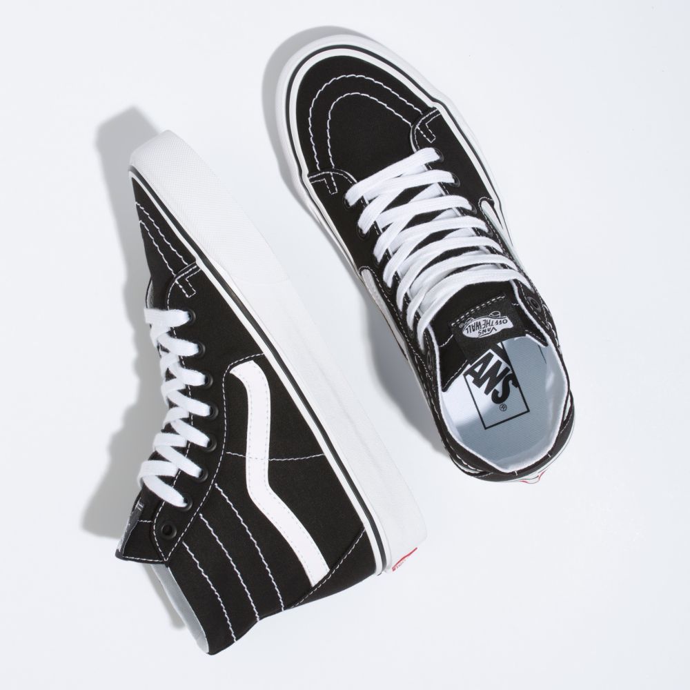 Vans Canvas Sk8-Hi Tapered Classic Dam Svarta Vita | 13094ITLS