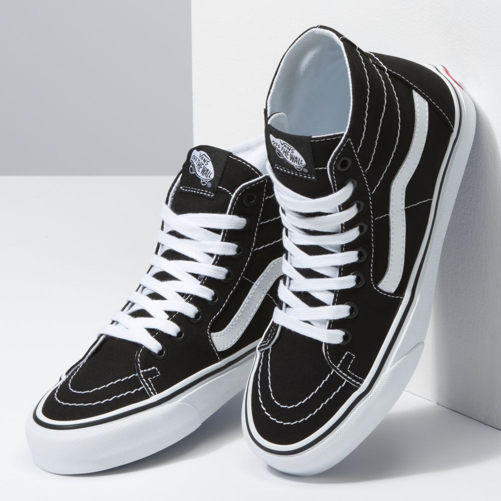 Vans Canvas Sk8-Hi Tapered Classic Dam Svarta Vita | 13094ITLS