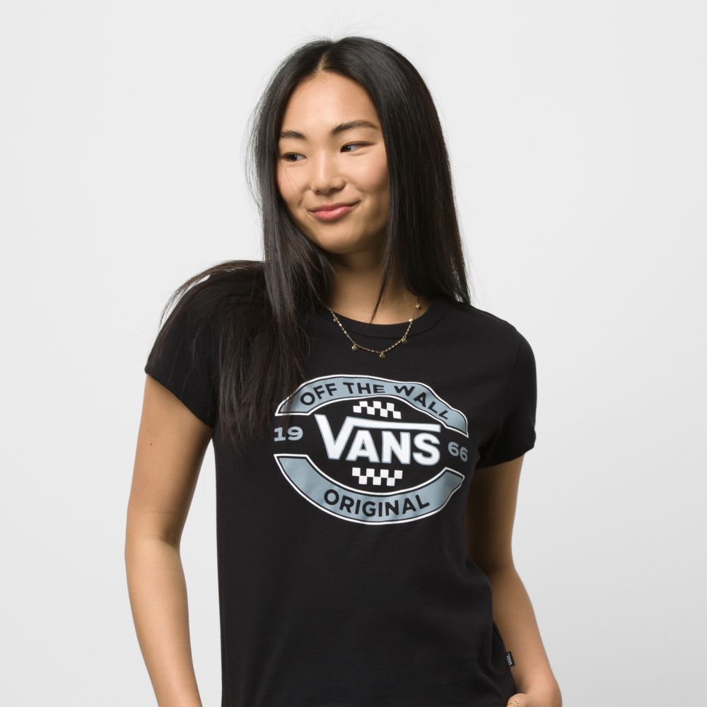 Vans Center Fire Mini T-shirt Dam Svarta | 20658AVZQ