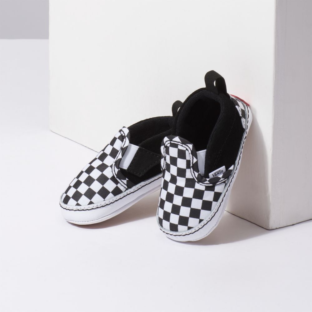 Vans Checker V Classic Barn Svarta Vita | 12984KOYW