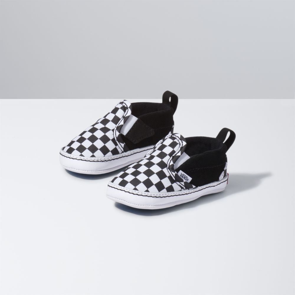 Vans Checker V Classic Barn Svarta Vita | 12984KOYW