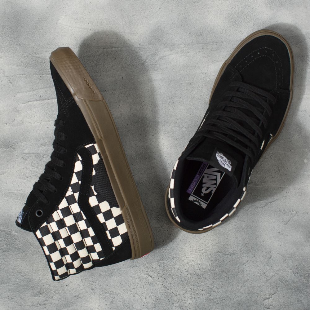 Vans Checkerboard BMX Sk8-Hi Classic Herr Svarta Mörk | 95610EMWX