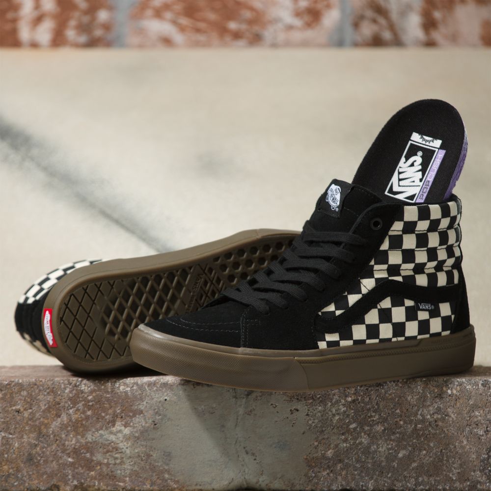 Vans Checkerboard BMX Sk8-Hi Classic Herr Svarta Mörk | 95610EMWX