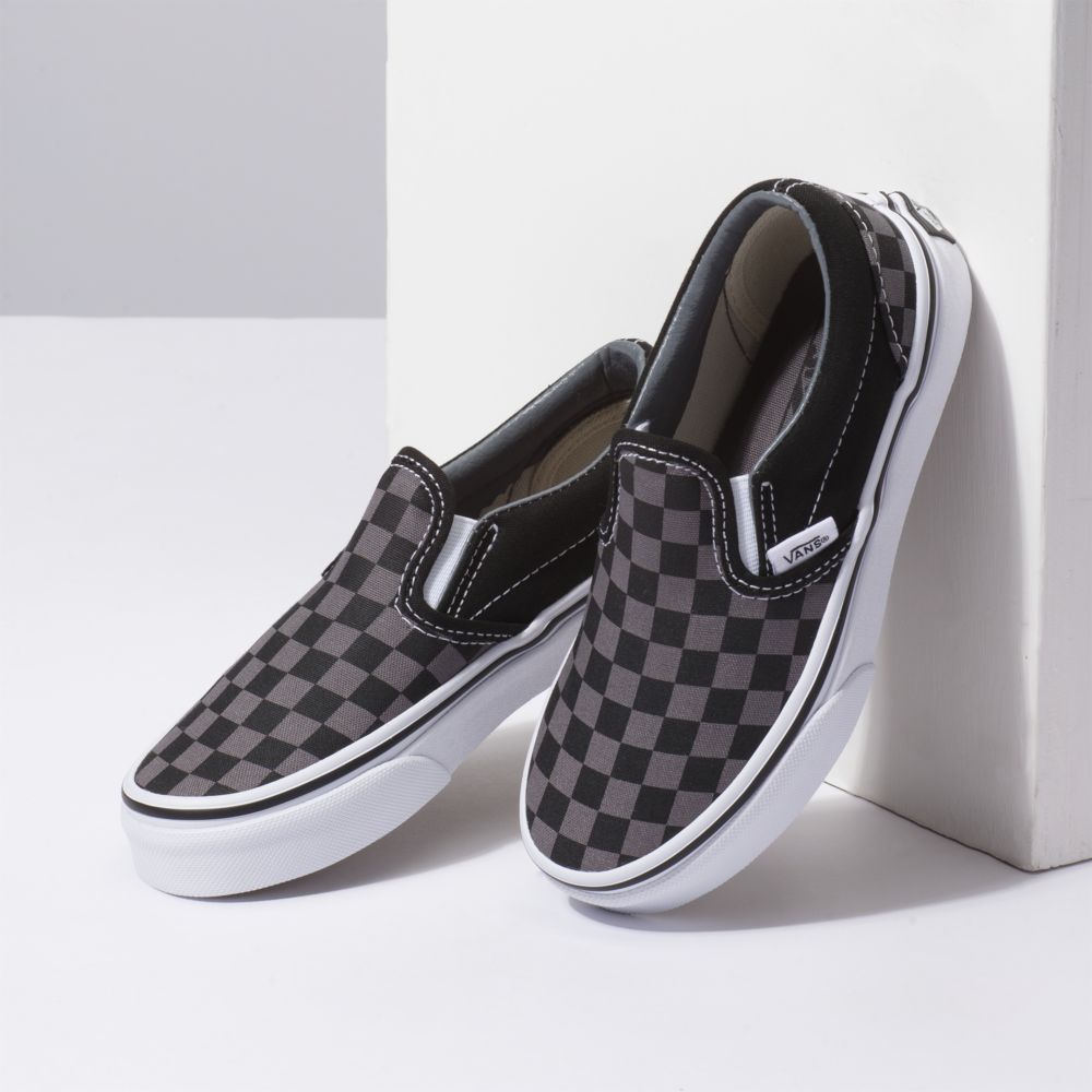 Vans Checkerboard Classic Barn Svarta Blå Grå | 29468NOYT