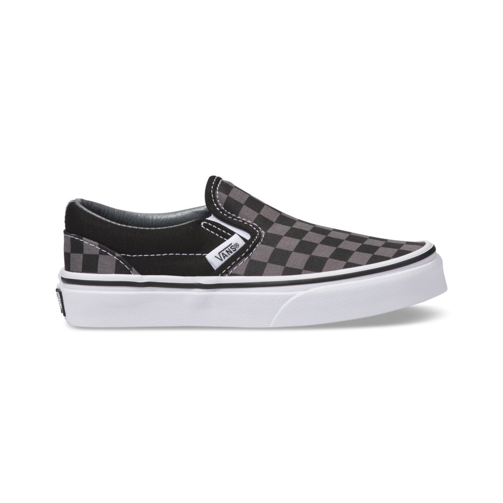 Vans Checkerboard Classic Barn Svarta Blå Grå | 29468NOYT