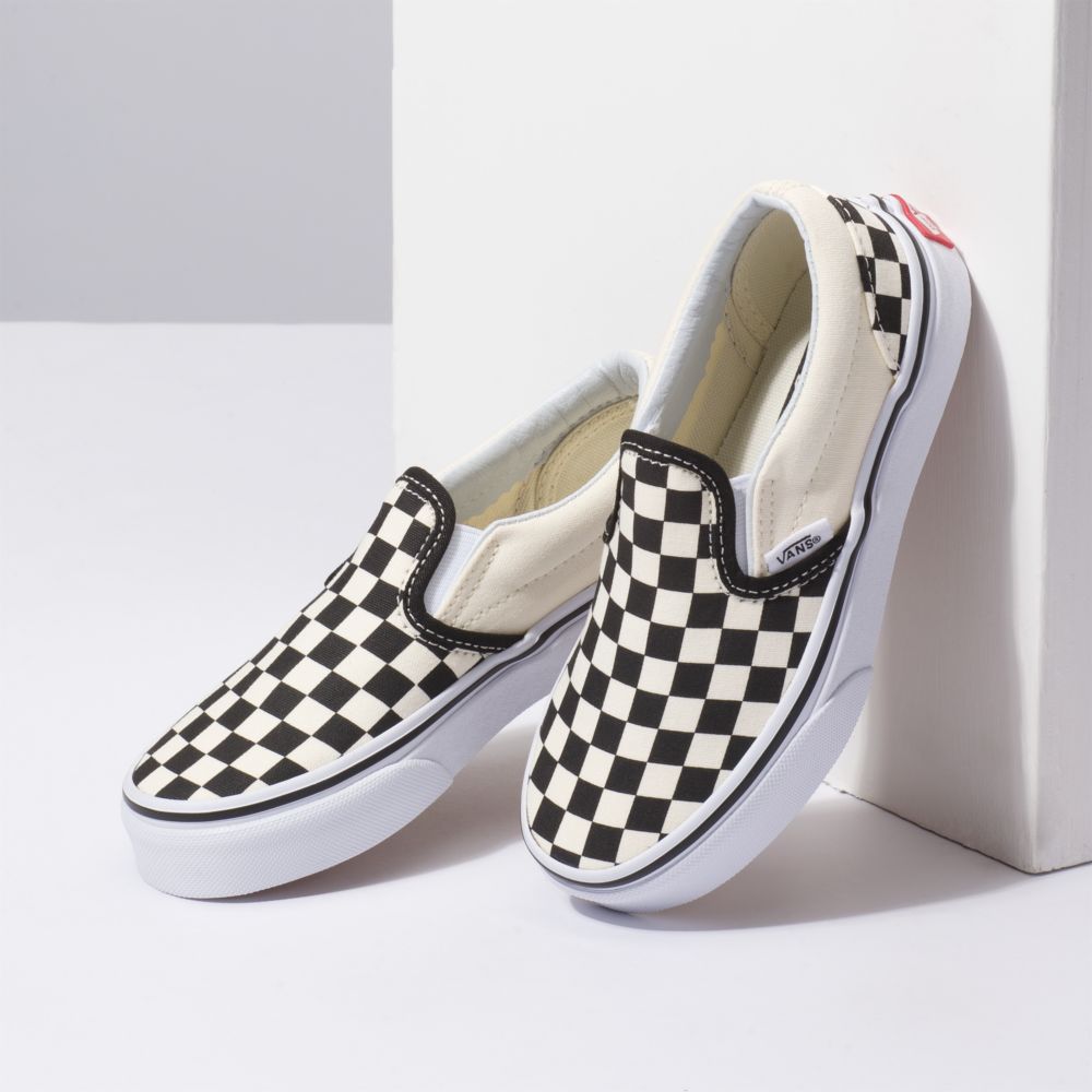 Vans Checkerboard Classic Barn Svarta Vita | 95413UIVK