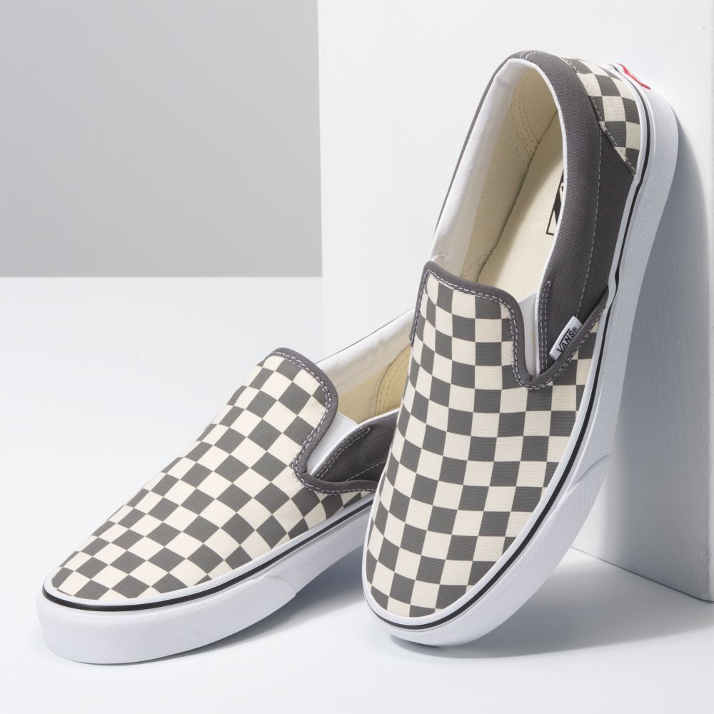 Vans Checkerboard Classic Dam Blå Grå Vita | 09281FIGD