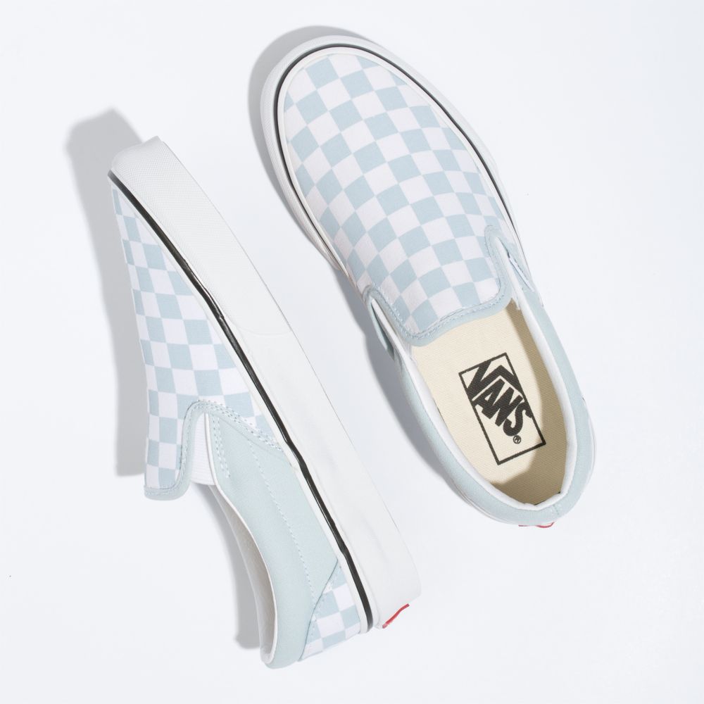 Vans Checkerboard Classic Dam Blå Vita | 72508XACE