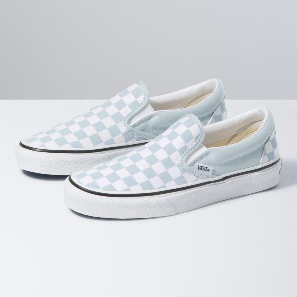 Vans Checkerboard Classic Dam Blå Vita | 72508XACE