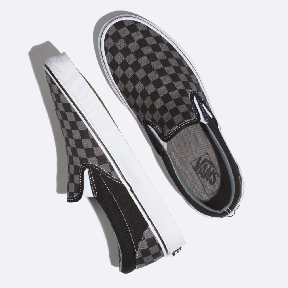 Vans Checkerboard Classic Dam Svarta Blå Grå | 54782ZSRL