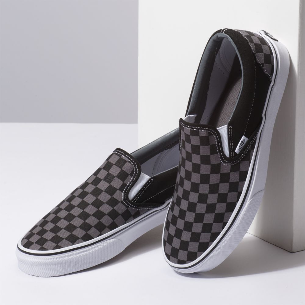 Vans Checkerboard Classic Dam Svarta Blå Grå | 54782ZSRL