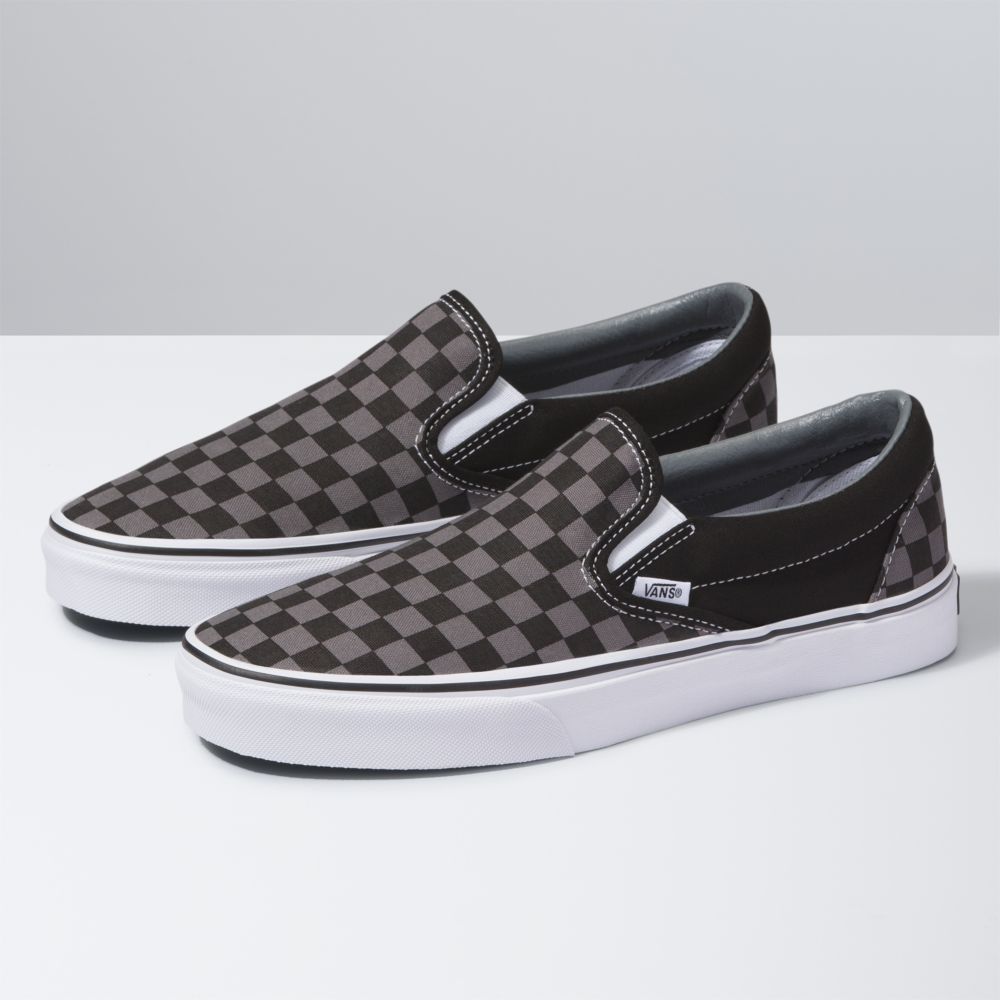 Vans Checkerboard Classic Dam Svarta Blå Grå | 54782ZSRL