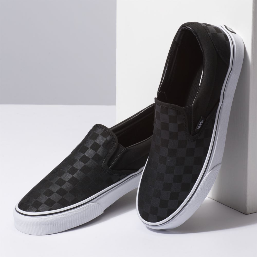 Vans Checkerboard Classic Dam Svarta Svarta | 67254FPUW