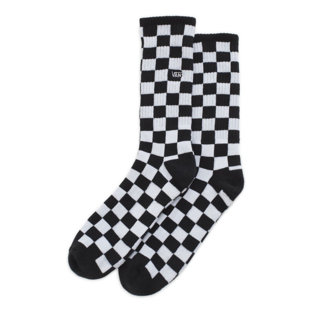 Vans Checkerboard Crew Strumpor Herr Svarta Vita | 16380GXIC