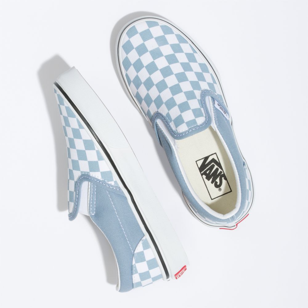 Vans Checkerboard Klassiska Classic Barn Blå | 04293TCNK