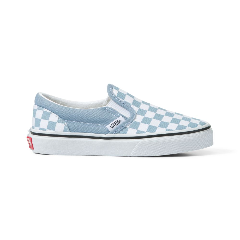 Vans Checkerboard Klassiska Classic Barn Blå | 04293TCNK