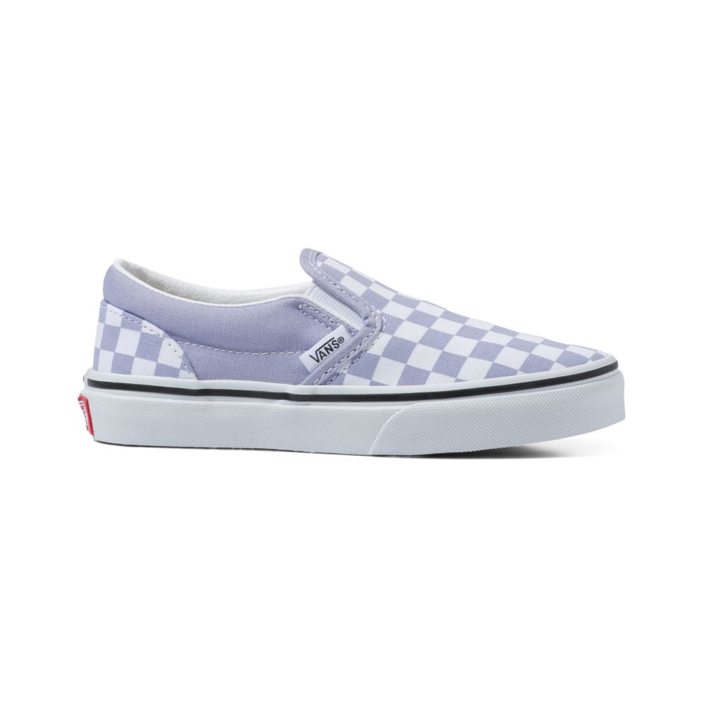 Vans Checkerboard Klassiska Classic Barn Lavendel Vita | 41297QAHU