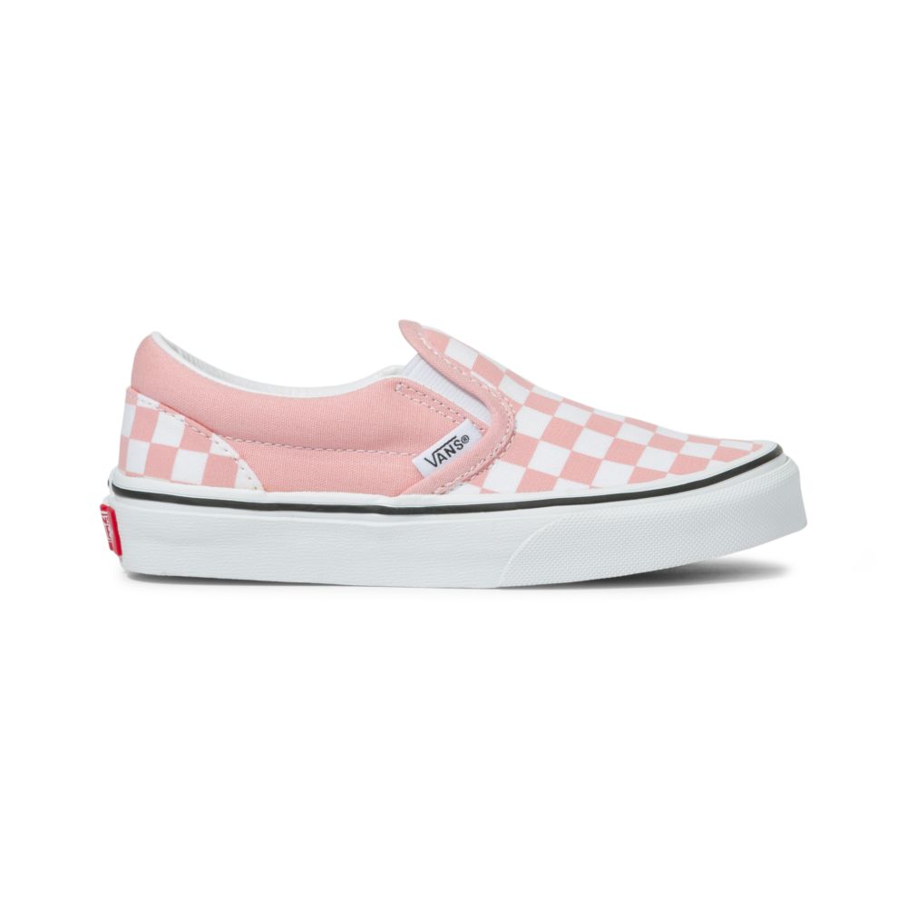 Vans Checkerboard Klassiska Classic Barn Rosa Vita | 70641WGNJ