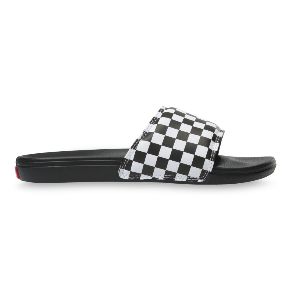 Vans Checkerboard La Costa Sandaler Dam Vita Svarta | 46073YUEF