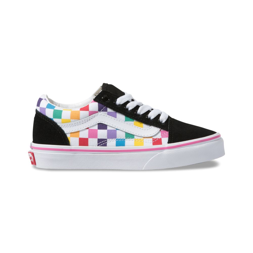 Vans Checkerboard Old Skool Classic Barn Olika Färger Vita | 37406QXLA