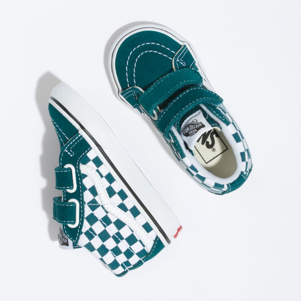 Vans Checkerboard Sk8-Mid Reissue V Classic Dam Mörkturkos | 13748NVUX