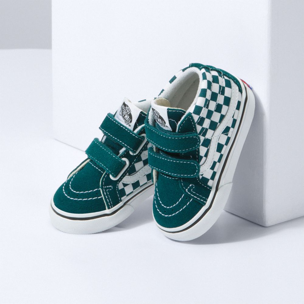 Vans Checkerboard Sk8-Mid Reissue V Classic Dam Mörkturkos | 13748NVUX