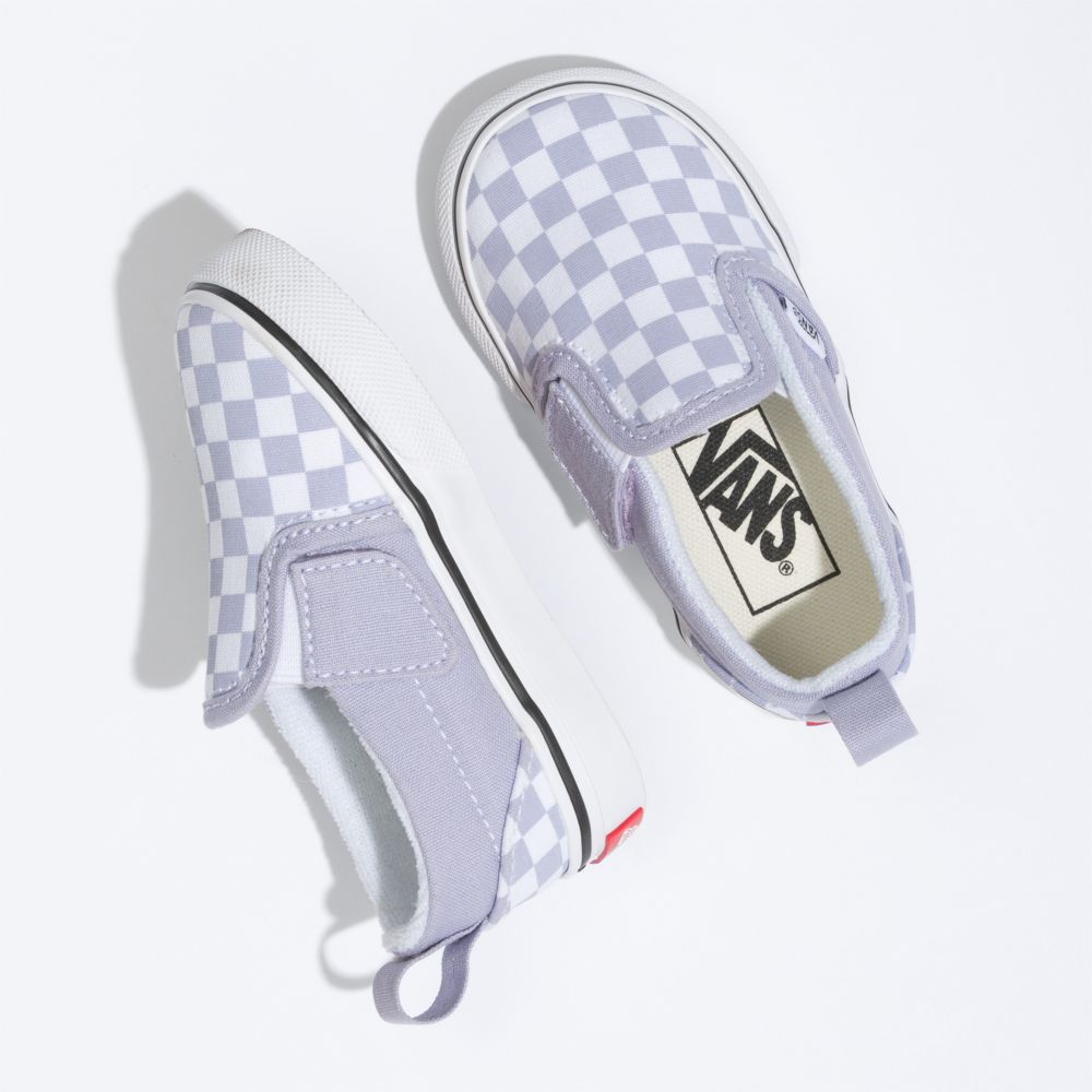 Vans Checkerboard V Classic Barn Lavendel Vita | 02653QWPF