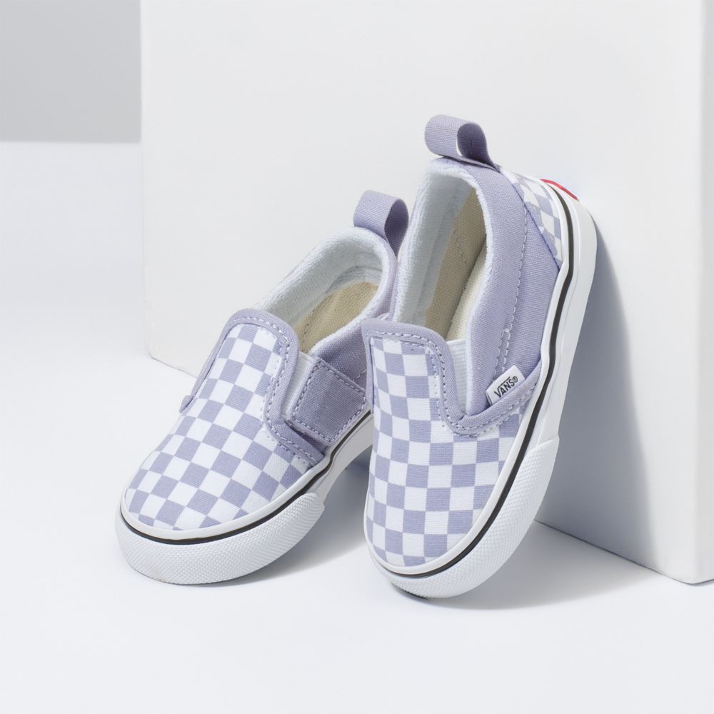 Vans Checkerboard V Classic Barn Lavendel Vita | 02653QWPF