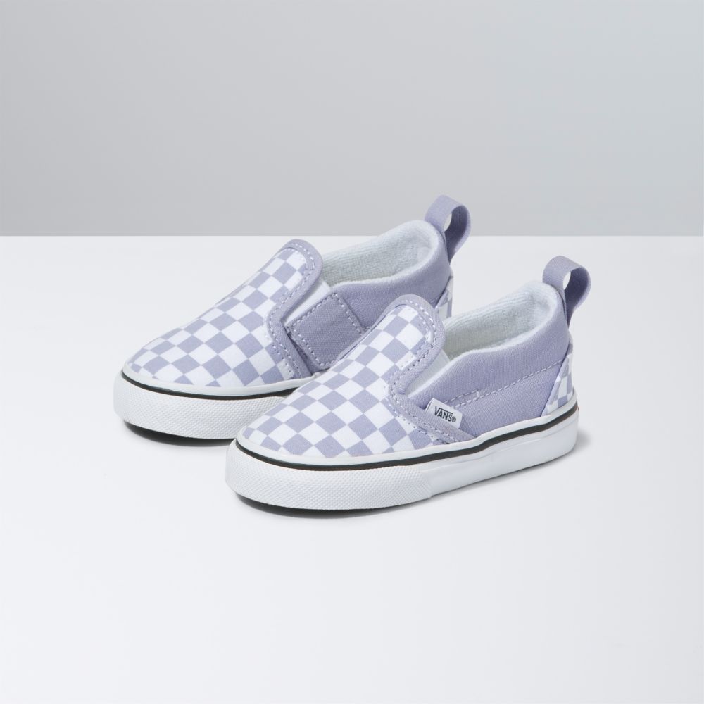 Vans Checkerboard V Classic Barn Lavendel Vita | 02653QWPF