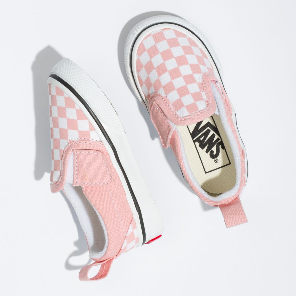 Vans Checkerboard V Classic Barn Rosa Vita | 69847WJPR