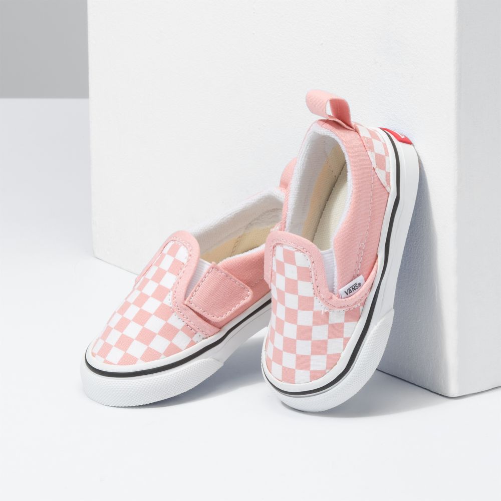 Vans Checkerboard V Classic Barn Rosa Vita | 69847WJPR