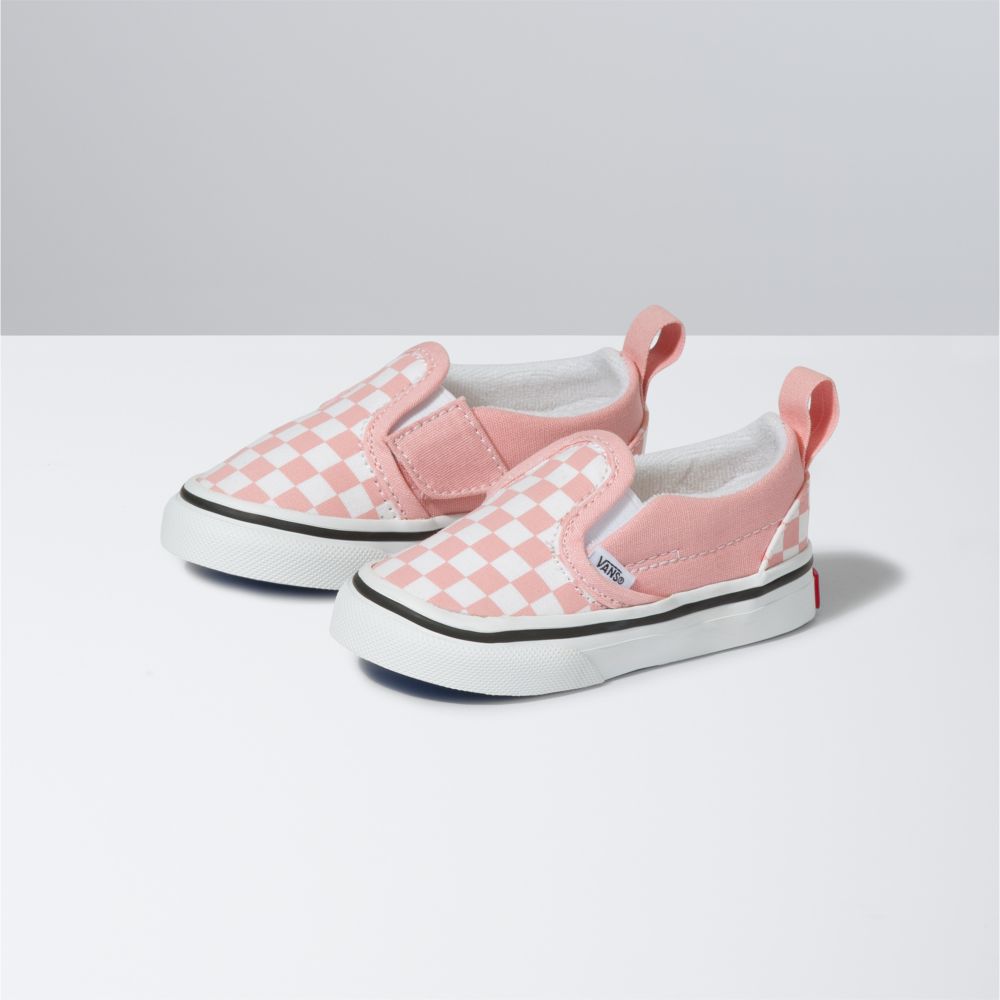 Vans Checkerboard V Classic Barn Rosa Vita | 69847WJPR