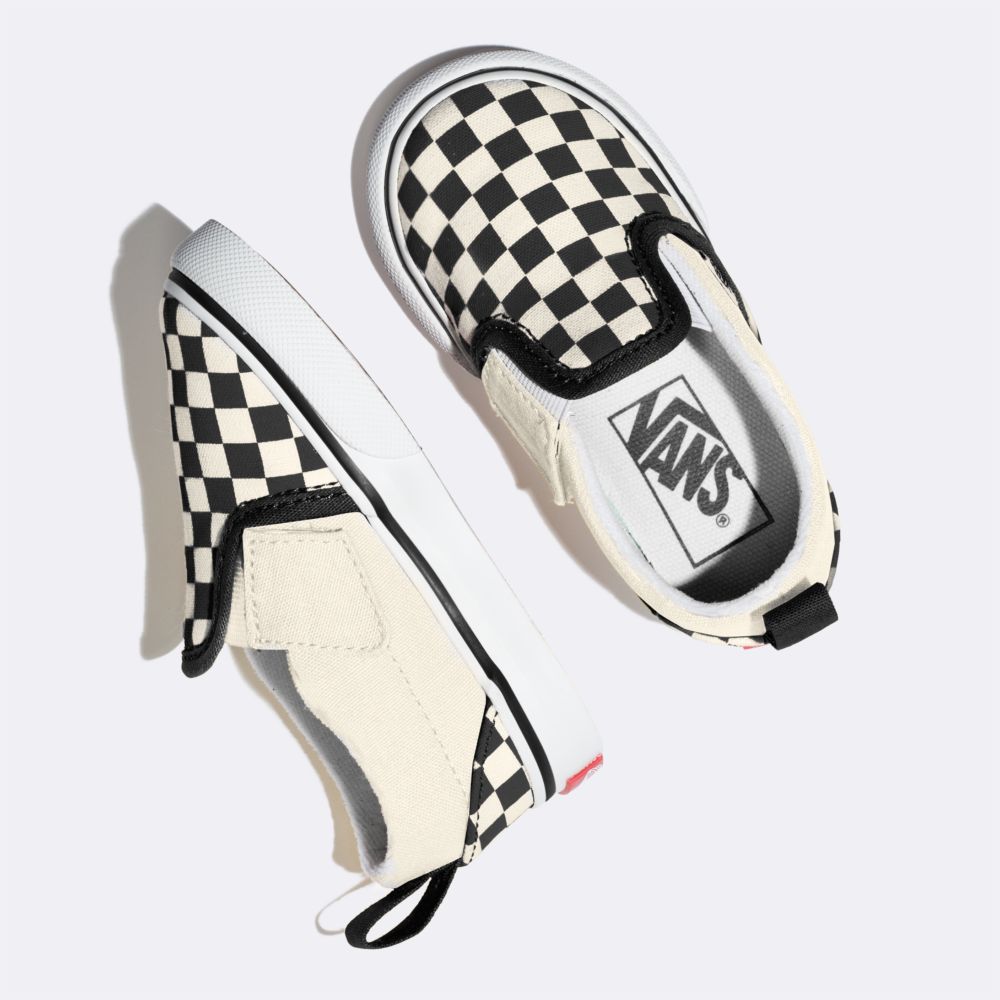 Vans Checkerboard V Classic Barn Svarta Vita | 54023JOFD