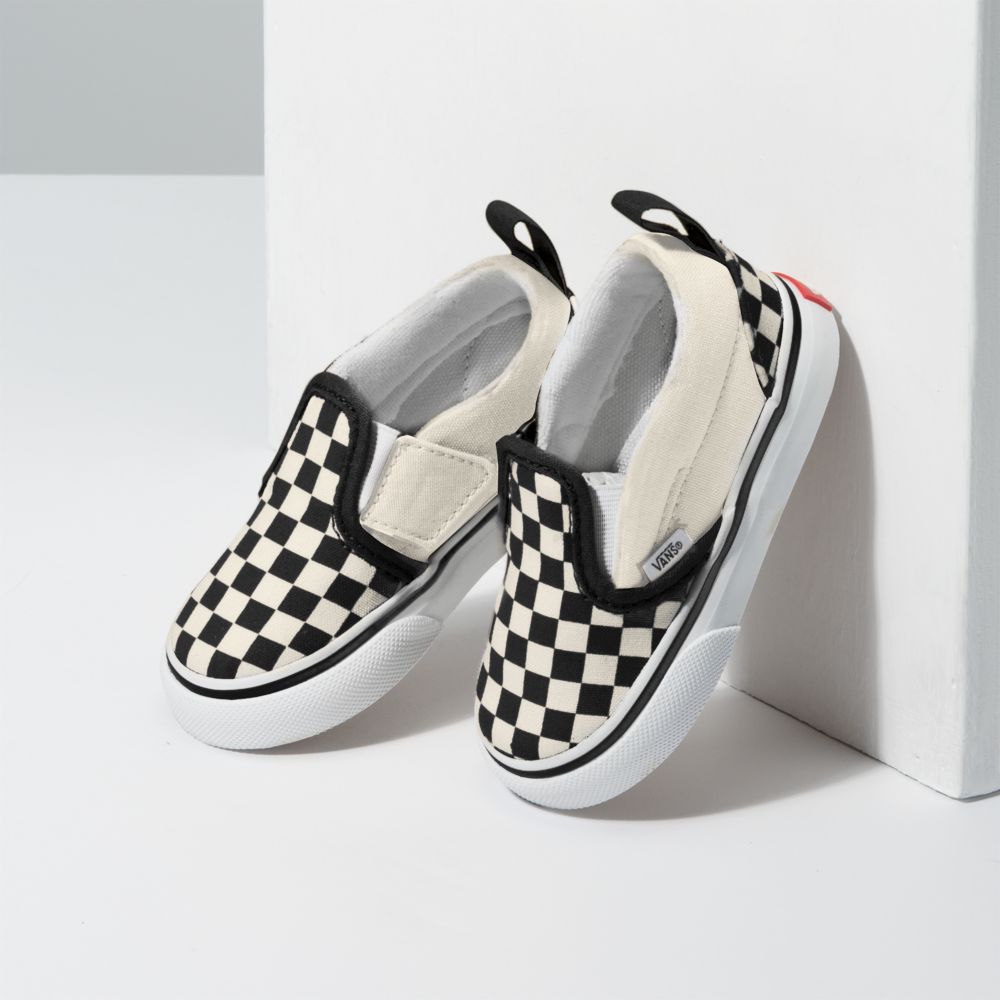 Vans Checkerboard V Classic Barn Svarta Vita | 54023JOFD