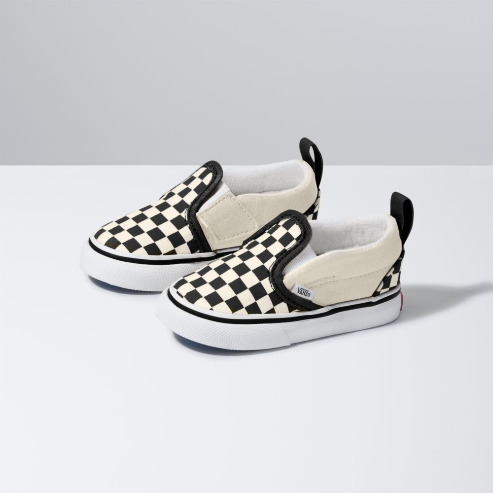 Vans Checkerboard V Classic Barn Svarta Vita | 54023JOFD