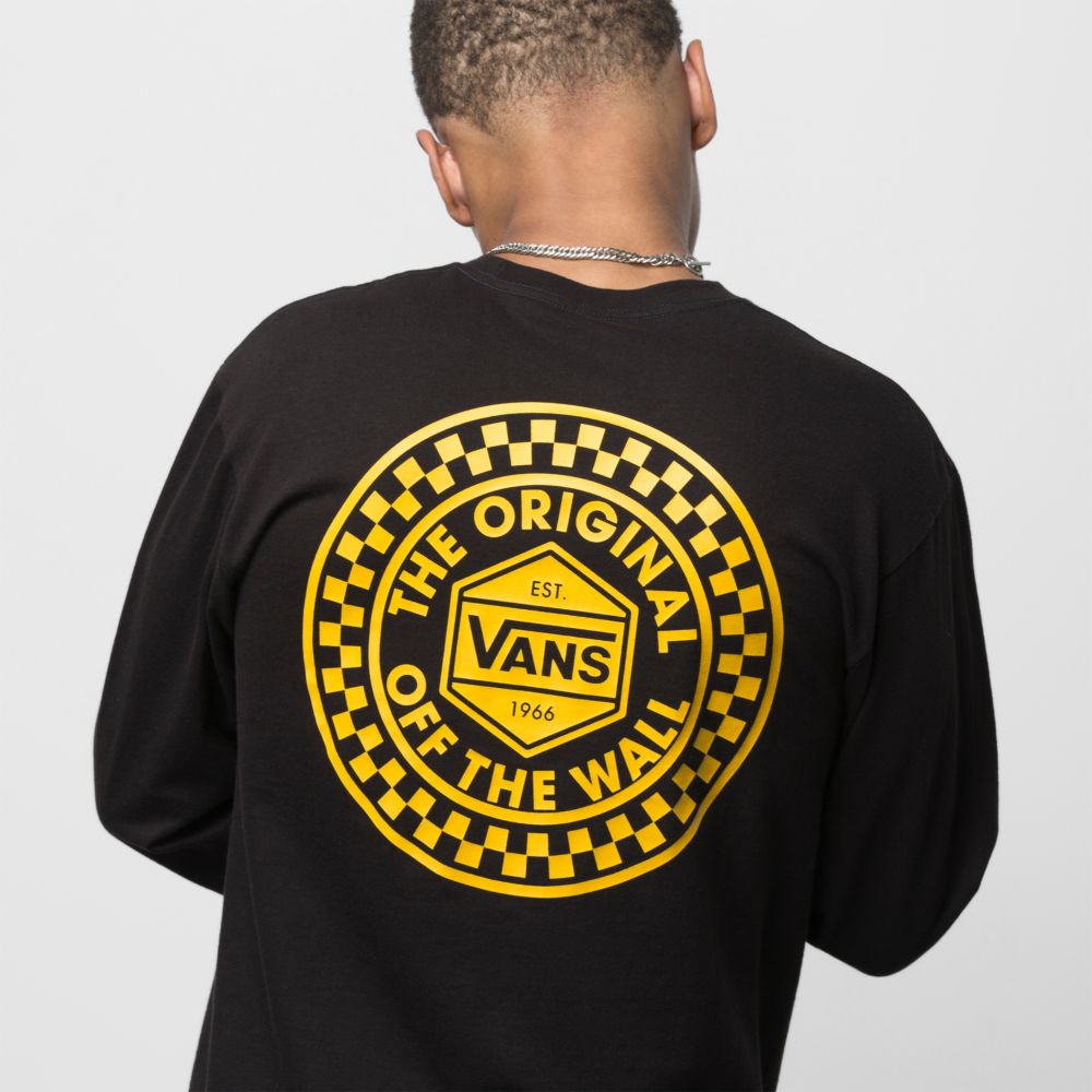 Vans Circle Checker T-shirt Herr Svarta | 30627SUJC