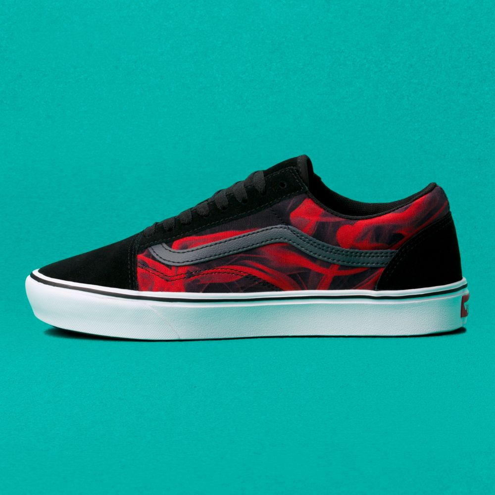 Vans ComfyCush Old Skool Classic Herr Svarta Röda | 83516IPZO