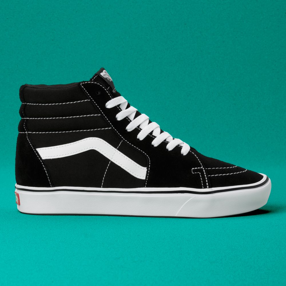 Vans ComfyCush Sk8-Hi Classic Dam Svarta Vita | 29185YBTI