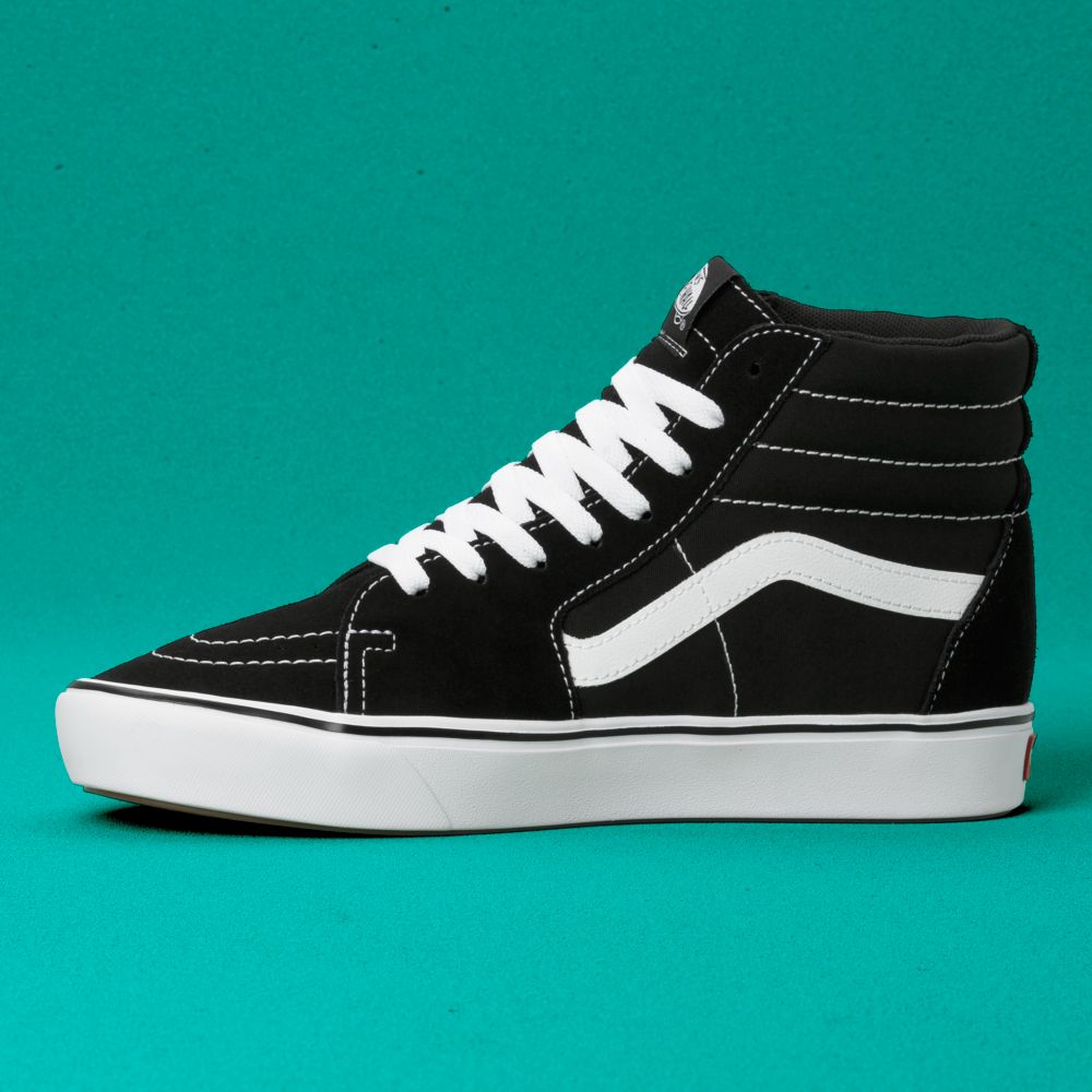 Vans ComfyCush Sk8-Hi Classic Dam Svarta Vita | 29185YBTI