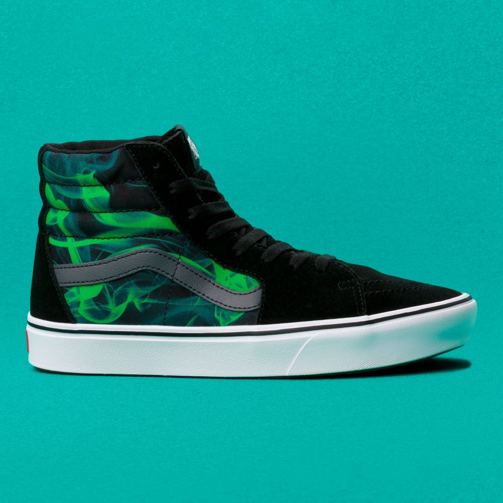 Vans ComfyCush Sk8-Hi Classic Dam Svarta Gröna | 82495ZWOU