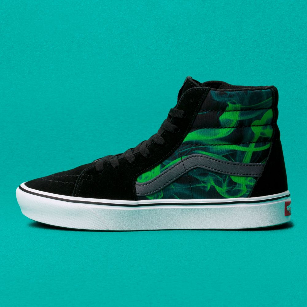 Vans ComfyCush Sk8-Hi Classic Dam Svarta Gröna | 82495ZWOU