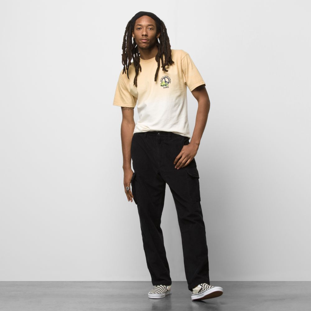 Vans Cord Loose Tapered Cargo Sweatpants Herr Svarta | 95601NGDE