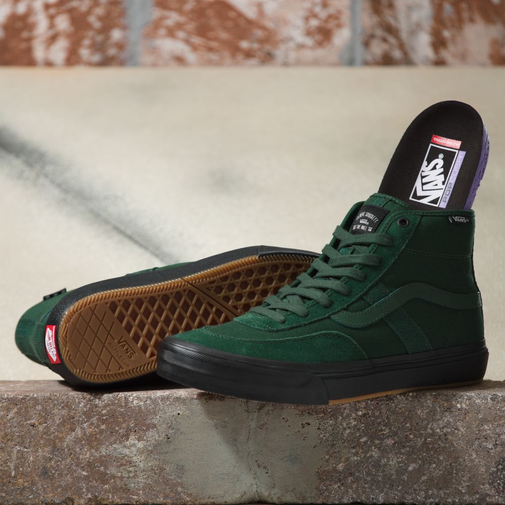 Vans Crockett High Skateskor Dam Mörkgröna Svarta | 54170MKEC